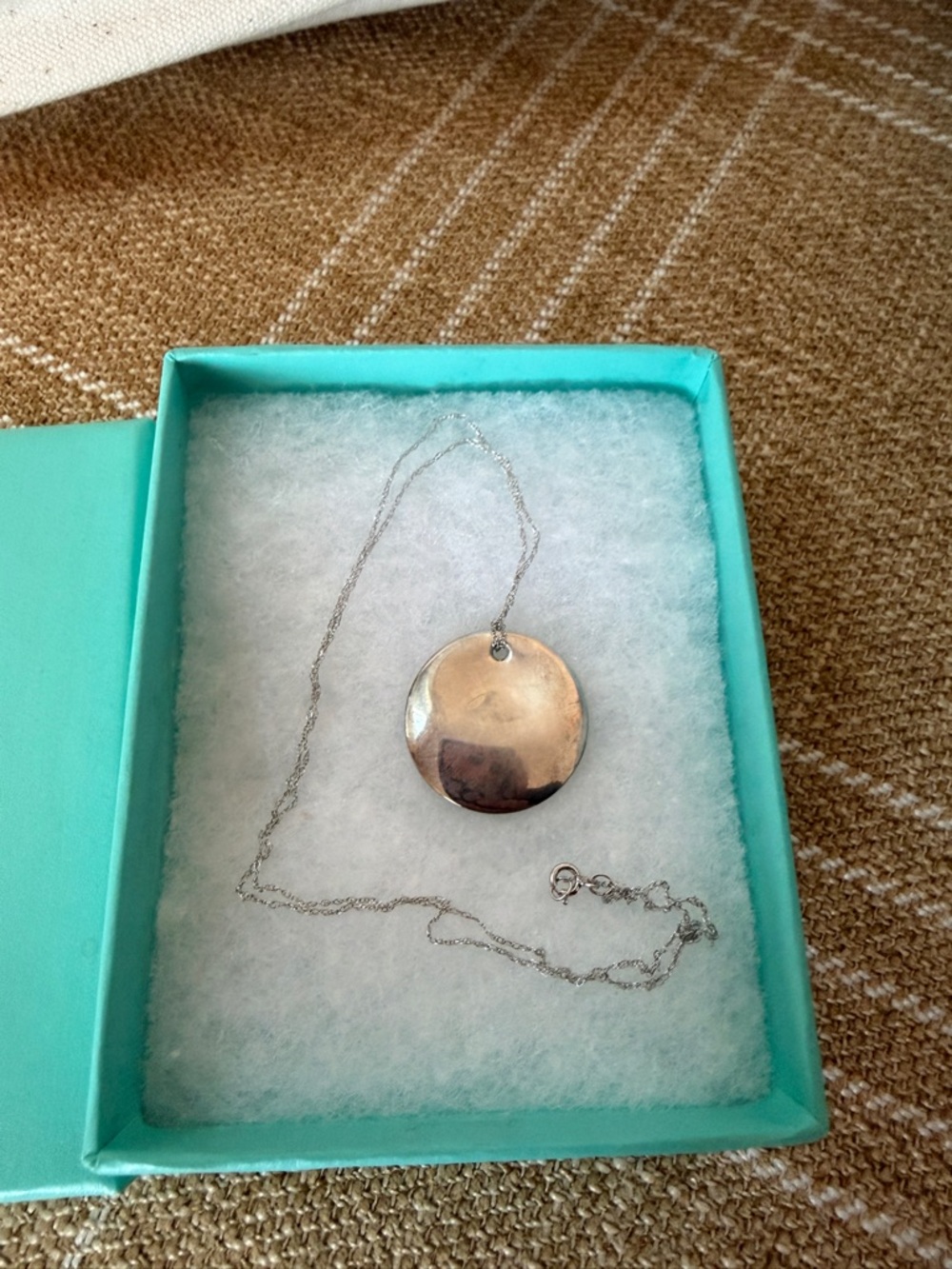 Tiffany & Co. Sterling Silver Round Pendant Necklace -Elsa Peretti- Silver - Picture 2 of 3